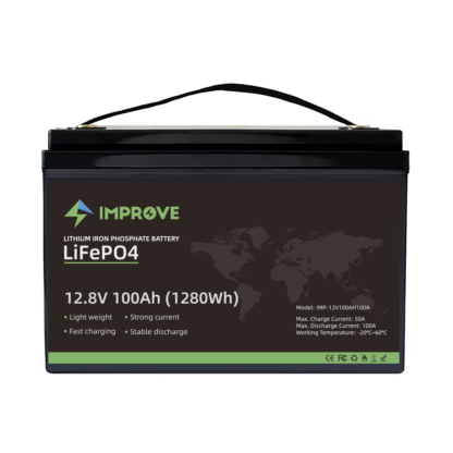 IMPROVE Lithium Batteri 12V 100Ah (LiFePO4) BMS 100A - BLUETOOTH - Bilde 2