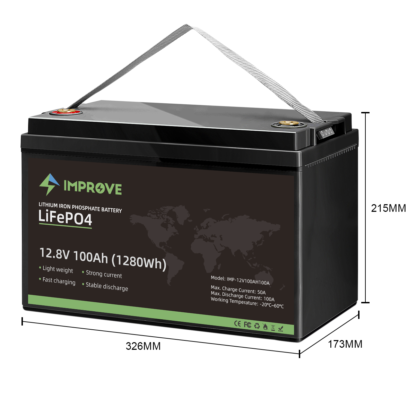 IMPROVE Lithium Batteri 12V 100Ah (LiFePO4) BMS 100A - BLUETOOTH - Bilde 3